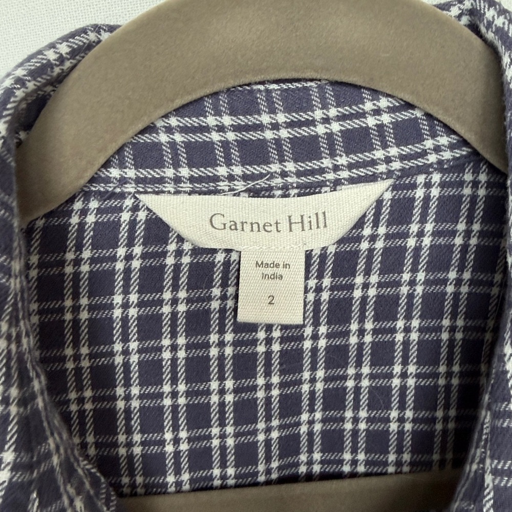 Garnet Hill flannel checkered midi shirt dress  - size 2 - Picture 3 of 7